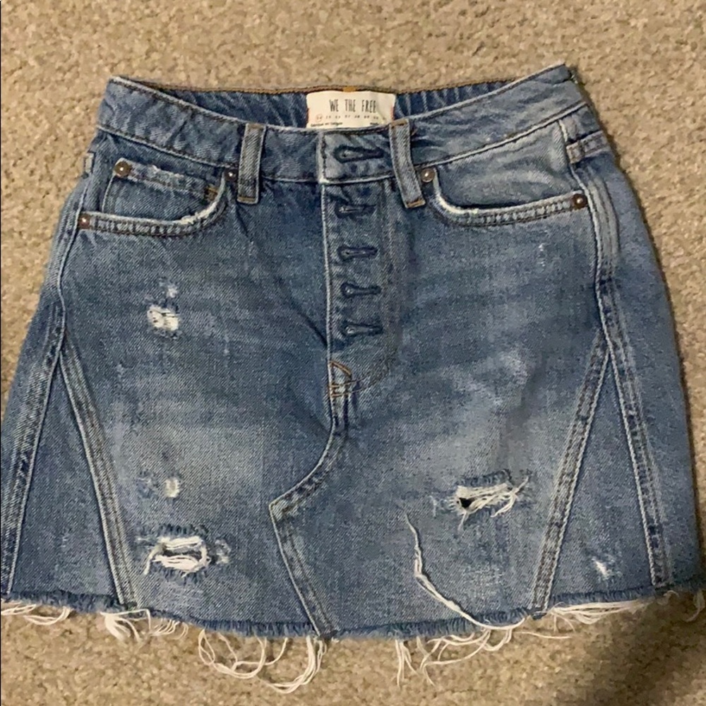 FREE PEOPLE MINI DENIM SKIRT